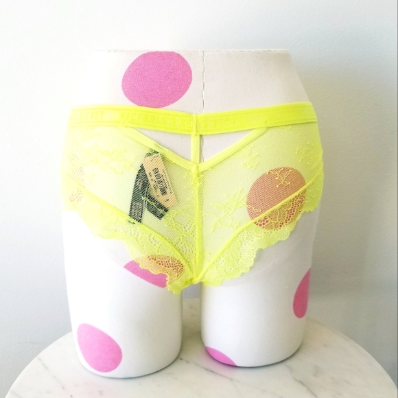 Victoria's Secret Very Sexy Lace Cheeky Panty Neon Logo Waistband Cutouts NWT - Picture 4 of 12